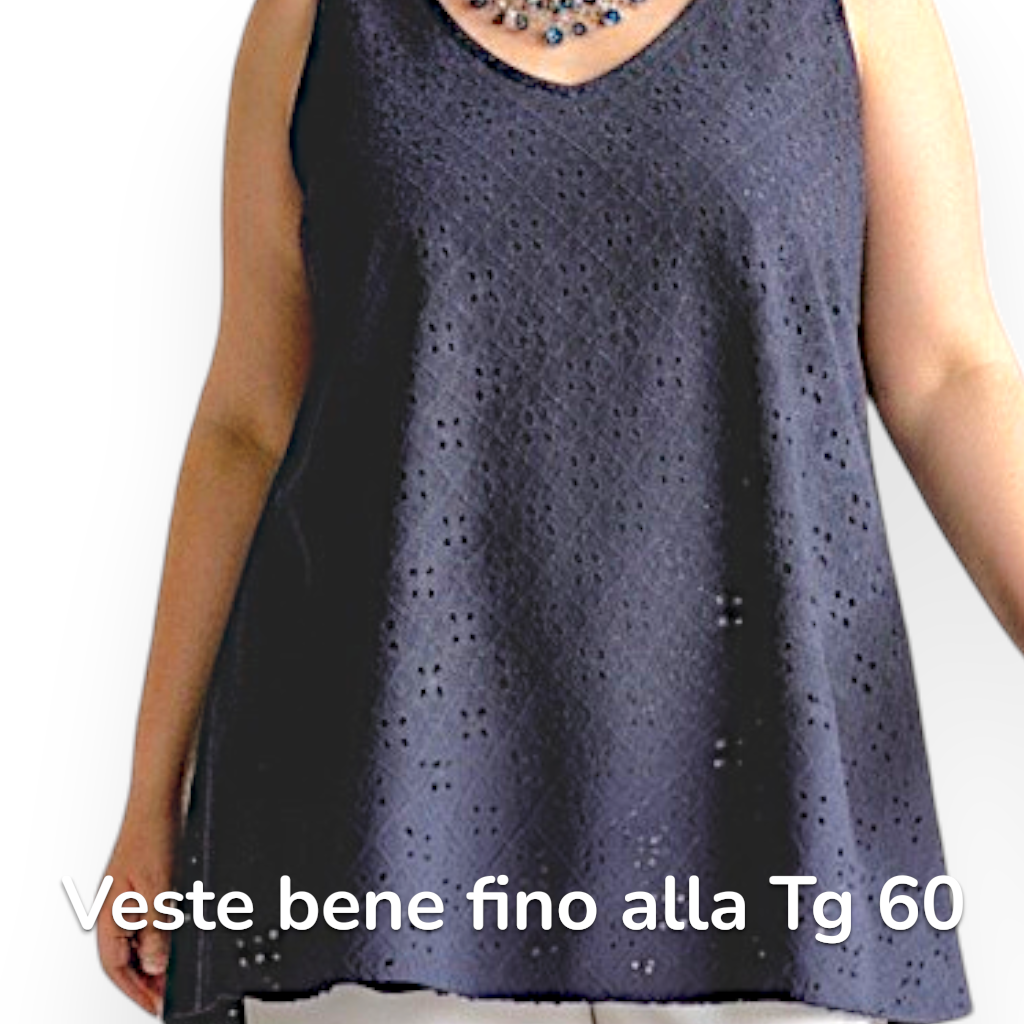 Maxi Top Elasticizzato Traforato Porzia