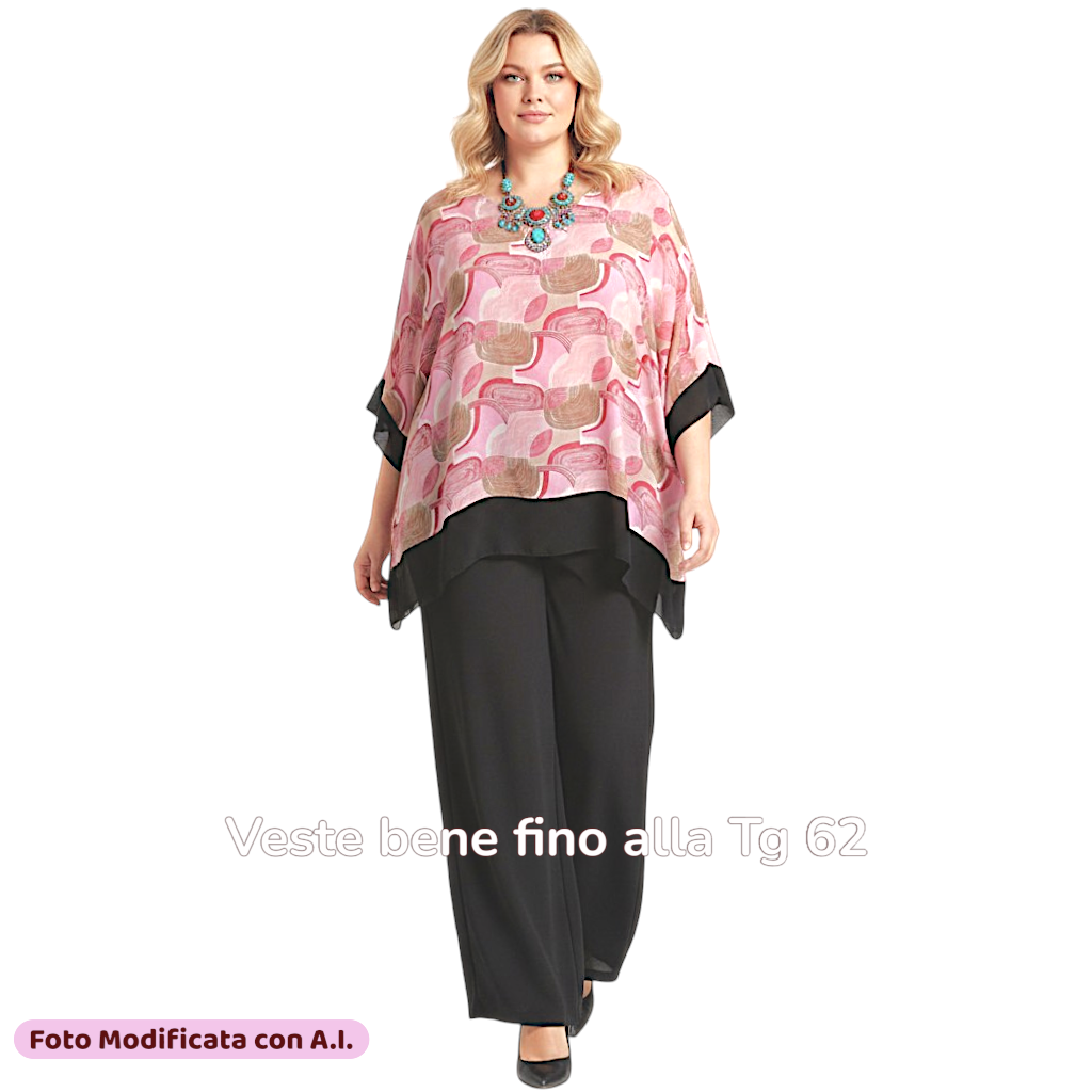 Maxi Maglia Doppia in Georgette e Viscosa Adele