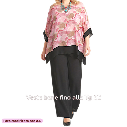 Maxi Maglia Doppia in Georgette e Viscosa Adele