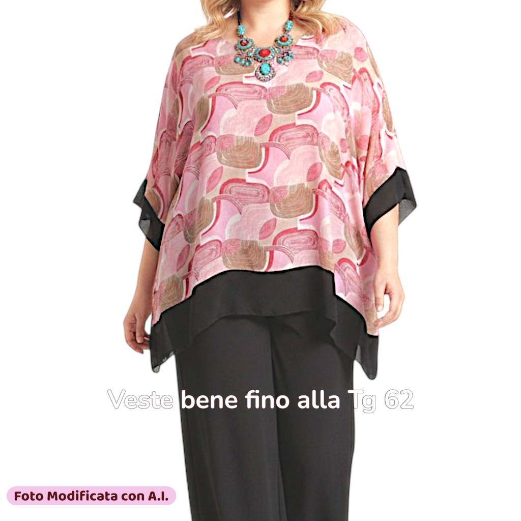 Maxi Maglia Doppia in Georgette e Viscosa Adele