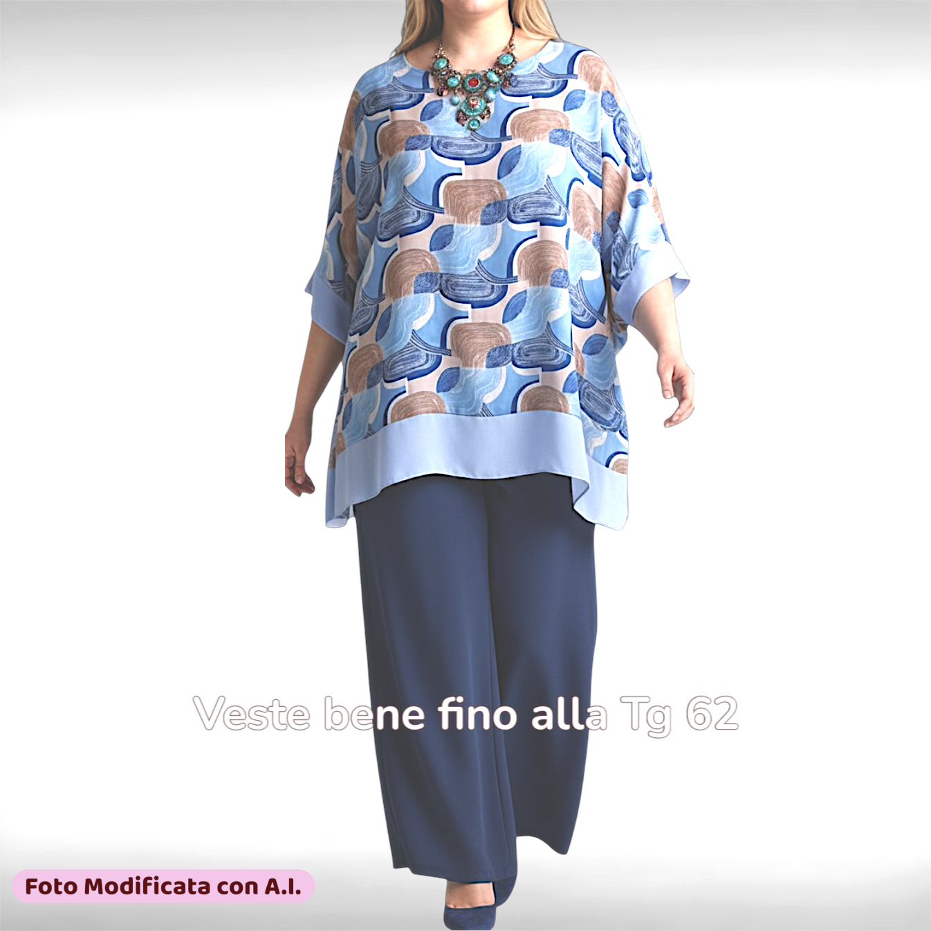 Maxi Maglia Doppia in Georgette e Viscosa Aurora