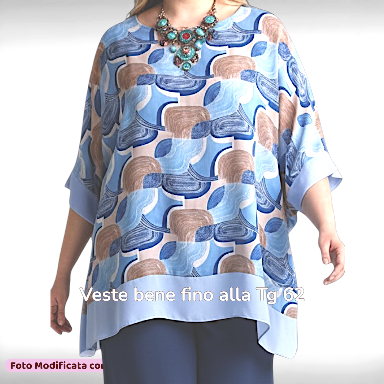 Maxi Maglia Doppia in Georgette e Viscosa Aurora
