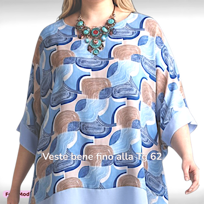 Maxi Maglia Doppia in Georgette e Viscosa Aurora