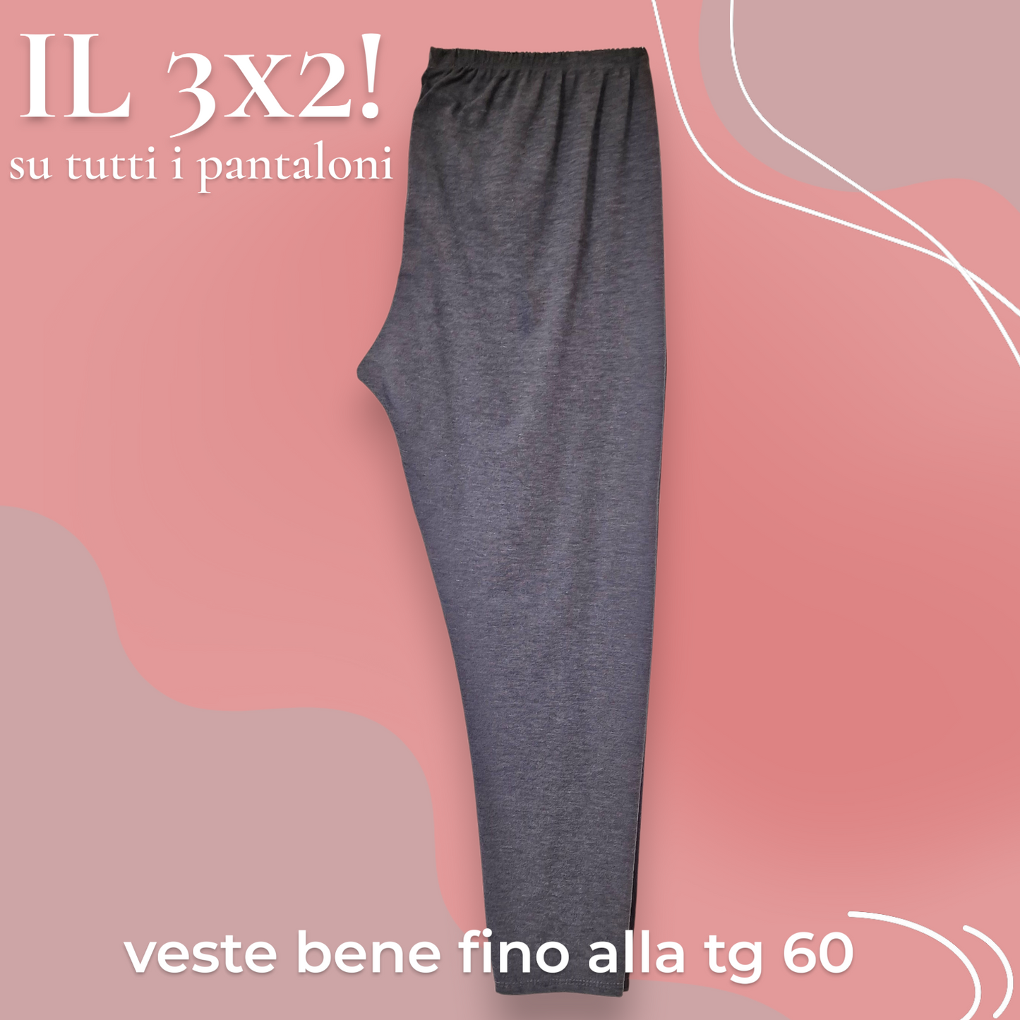 Leggings Taglie Comode Pienza - Vita Alta Made in Italy