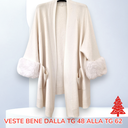 Maxi Cardigan Con Pelliccia Kira