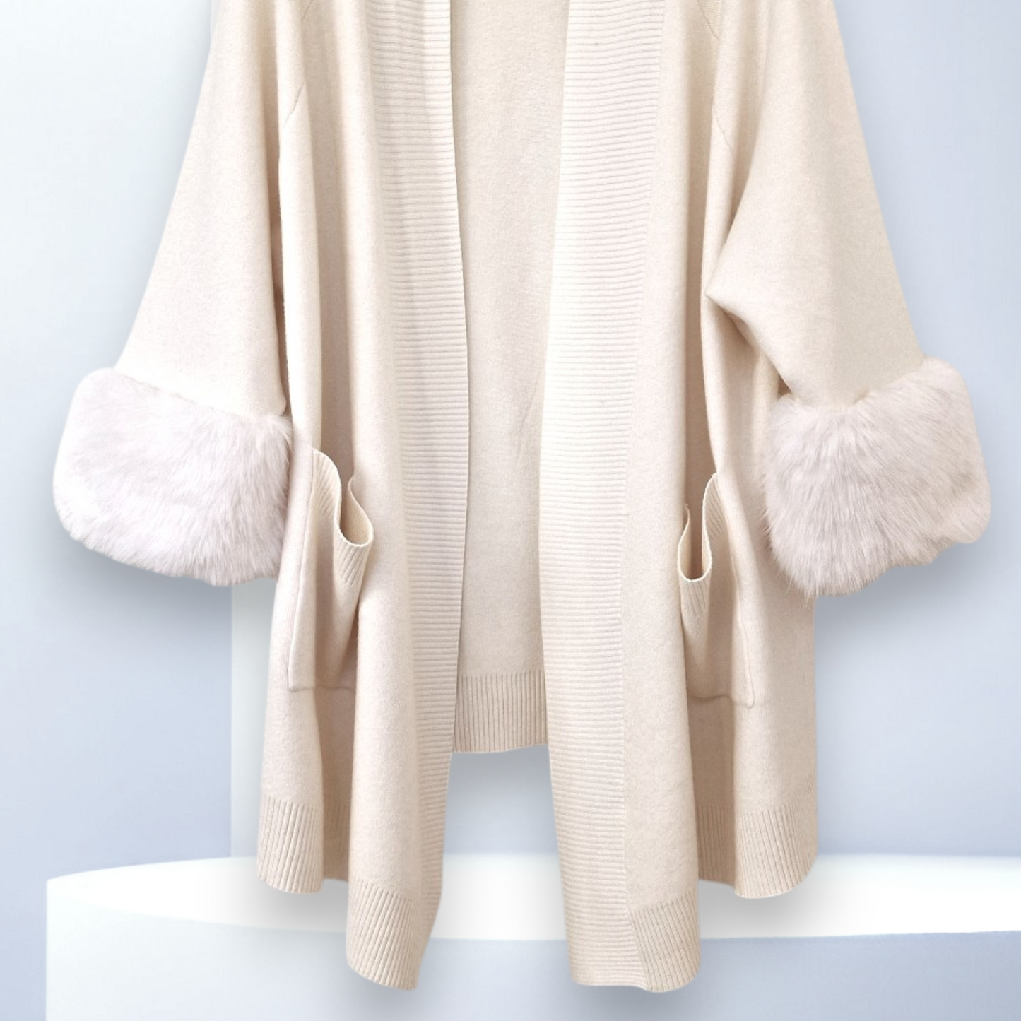 Maxi Cardigan Con Pelliccia Kira