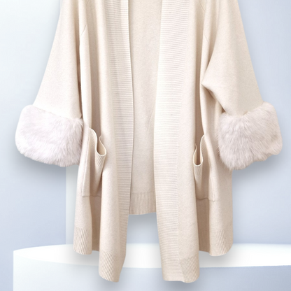 Maxi Cardigan Con Pelliccia Kira