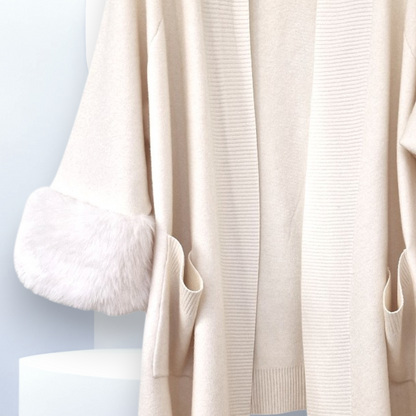 Maxi Cardigan Con Pelliccia Kira