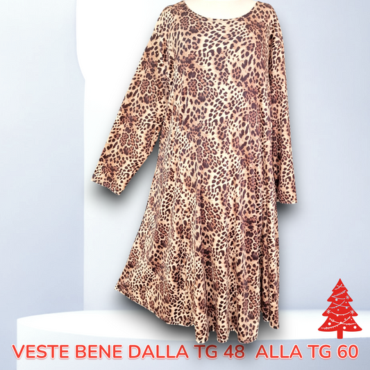 Maxi Abito in Velluto Fantasia Orchidea