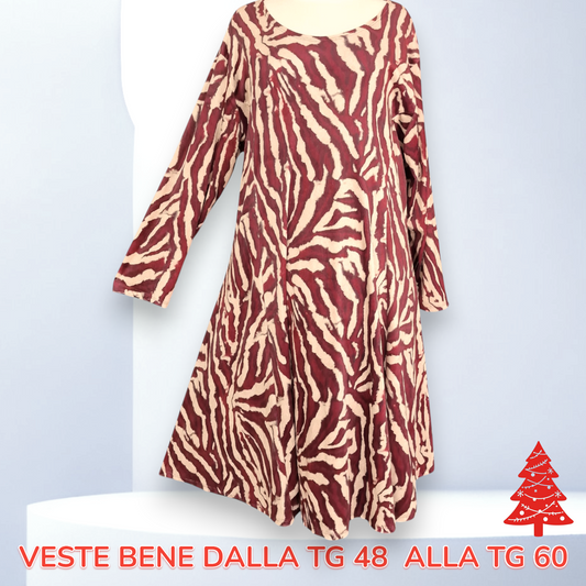 Maxi Abito in Velluto Fantasia Oleandro