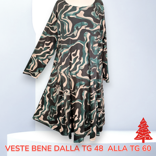 Maxi Abito in Velluto Fantasia Primula