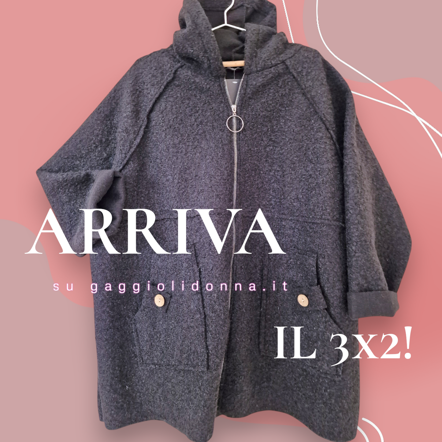 Maxi Giacca Lana Cotta Moena