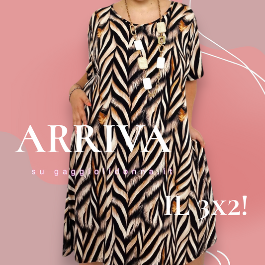 Maxi Abito in Crepe Fantasia Basilico