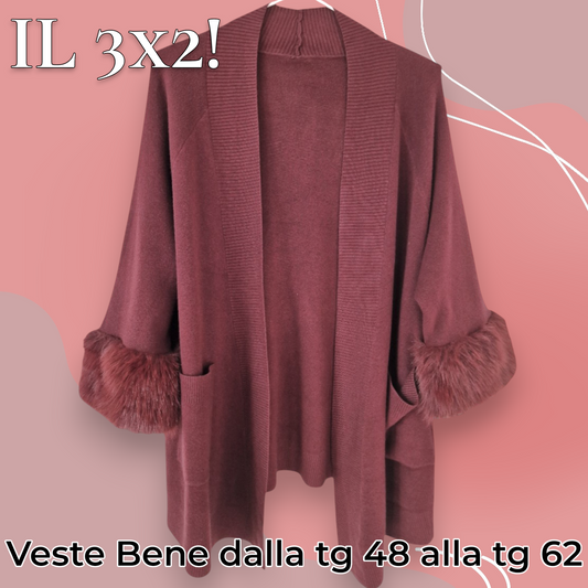 Maxi Cardigan Con Pelliccia Kamy