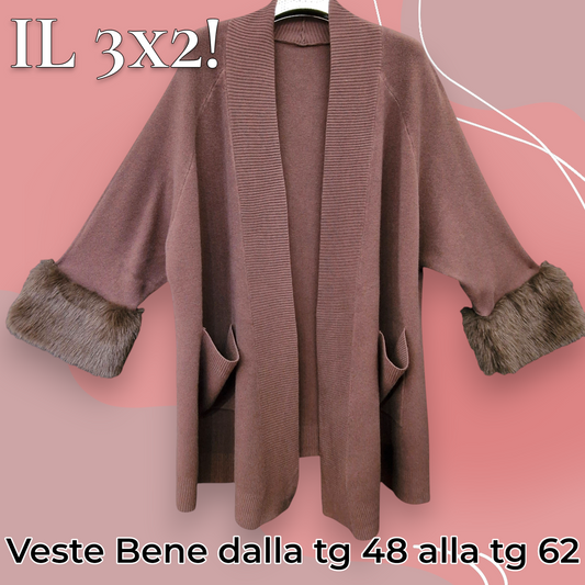 Maxi Cardigan Con Pelliccia Kim
