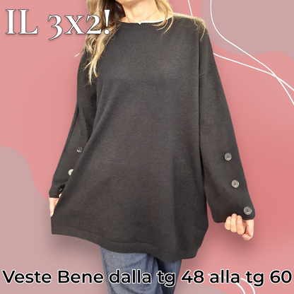 Maxi Maglia Manica a Campana Roseline