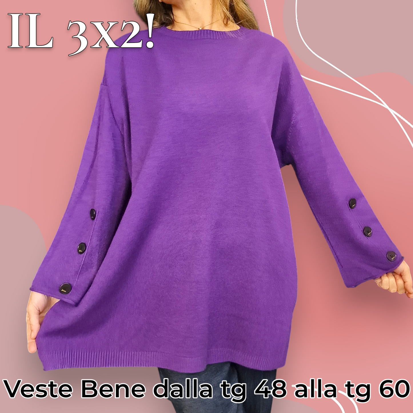 Maxi Maglia Manica a Campana Romy