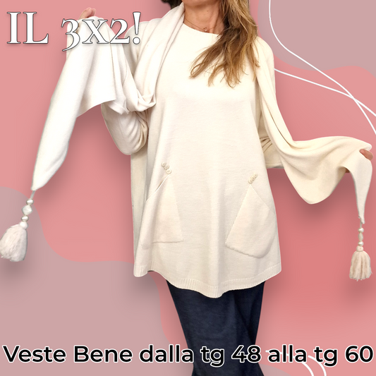 Maxi Maglia con Sciarpa Fara