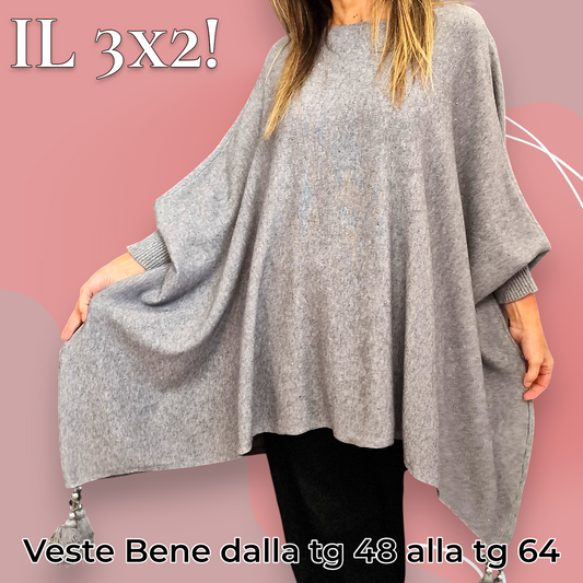 Maxi Poncho con Pendagli e Strass Giova