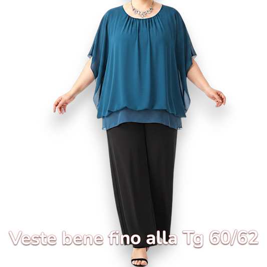 Maxi Maglia in Georgette e Viscosa Dafne