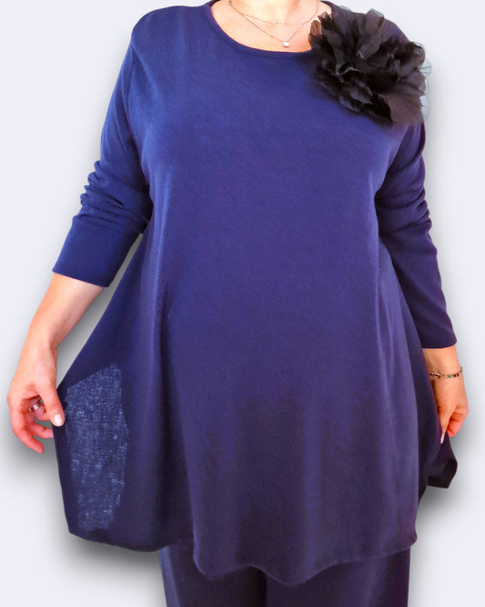 Maxi Maglia Con Fiore Matilde