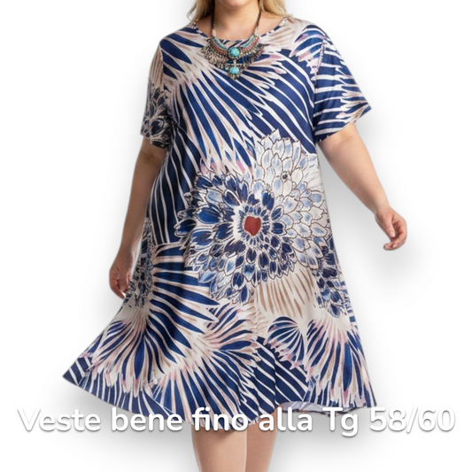 Maxi Abito in Crepe Fantasia Sandy