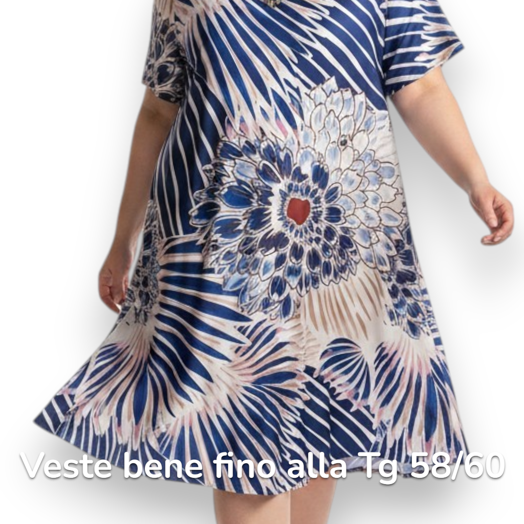Maxi Abito in Crepe Fantasia Sandy