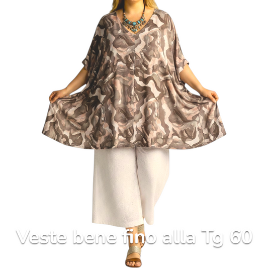 Maxi Maglia  Taglie Forti Elasticizzata Rosetta