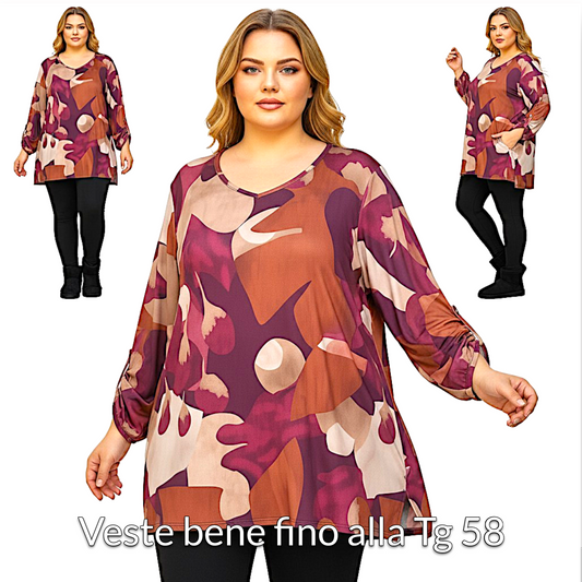 Maxi Maglia Elasticizzata Fantasia Futura