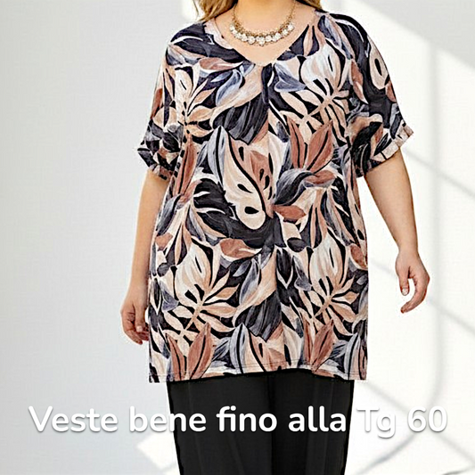 Maxi Maglia  Taglie Forti Elasticizzata Rosetta
