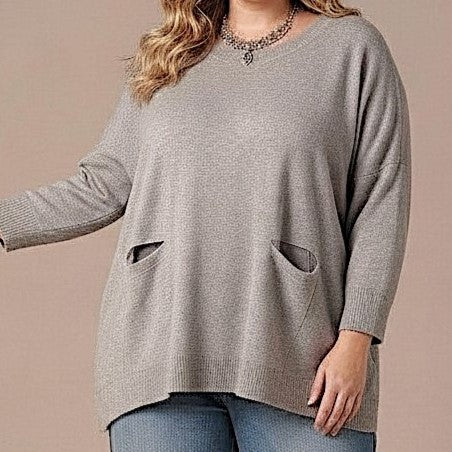 Maxi Maglia effetto Lana Chiara