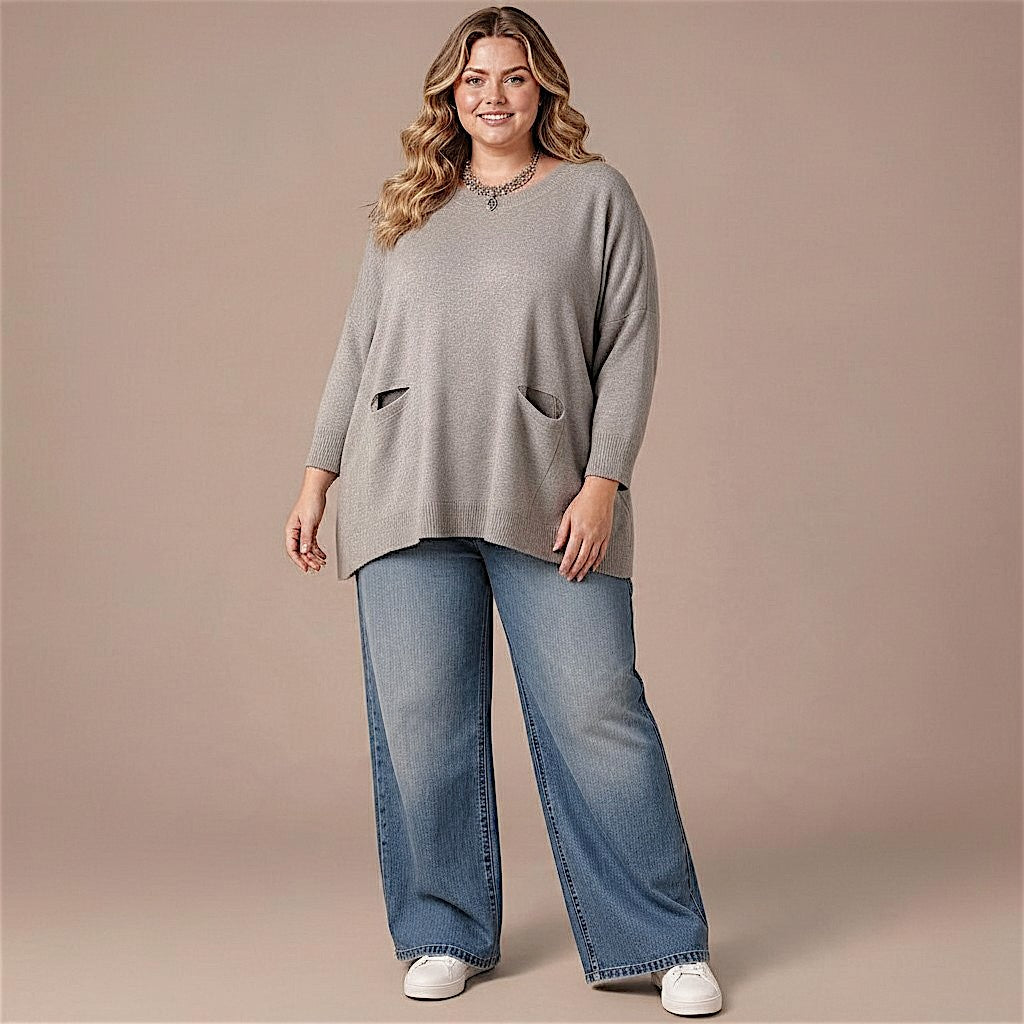 Maxi Maglia effetto Lana Chiara