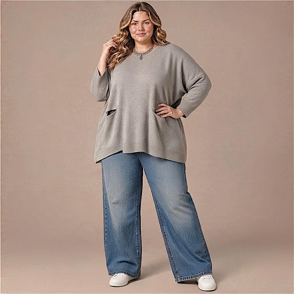 Maxi Maglia effetto Lana Chiara