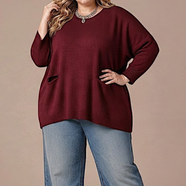 Maxi Maglia effetto Lana Cherry