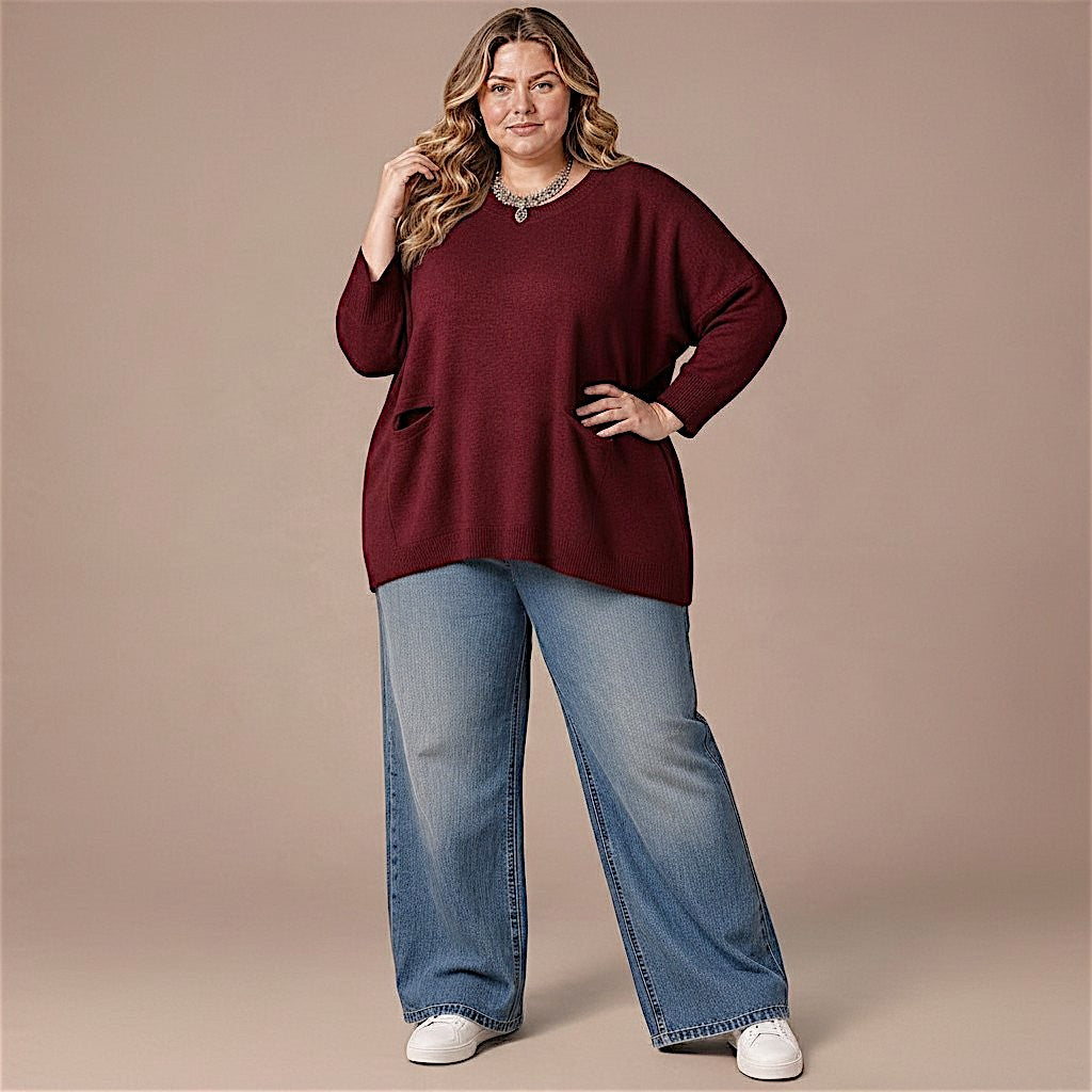 Maxi Maglia effetto Lana Cherry