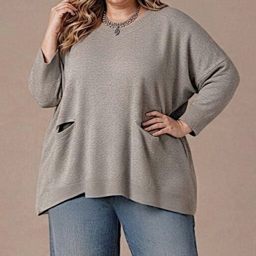 Maxi Maglia effetto Lana Chiara
