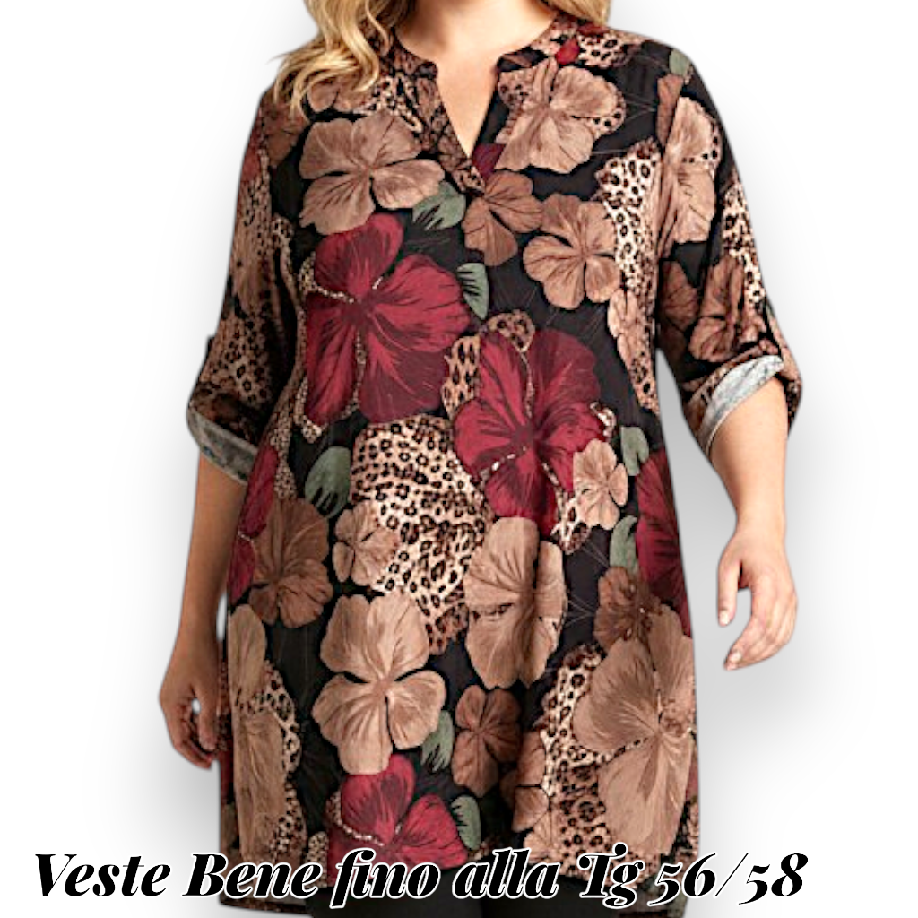 Maxi Maglia/Abito Fantasia Rosetta