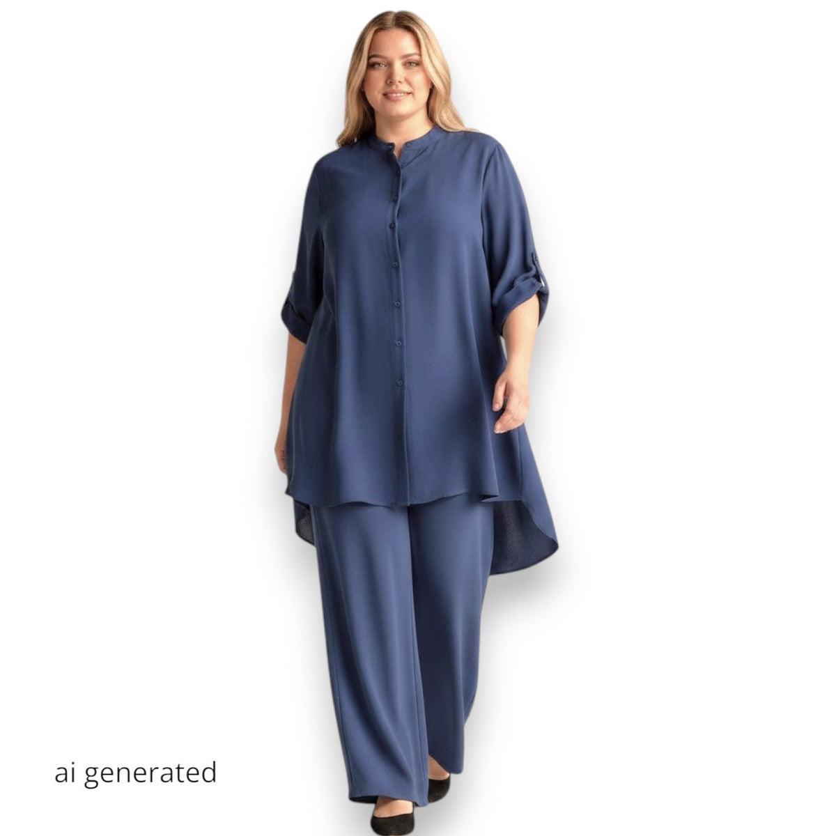 Maxi Camicia Collo Coreano Ingrid