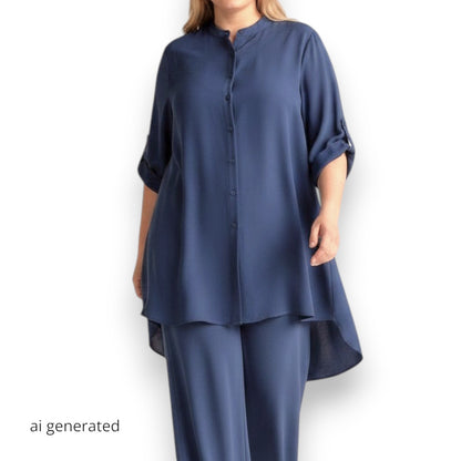 Maxi Camicia Collo Coreano Ingrid