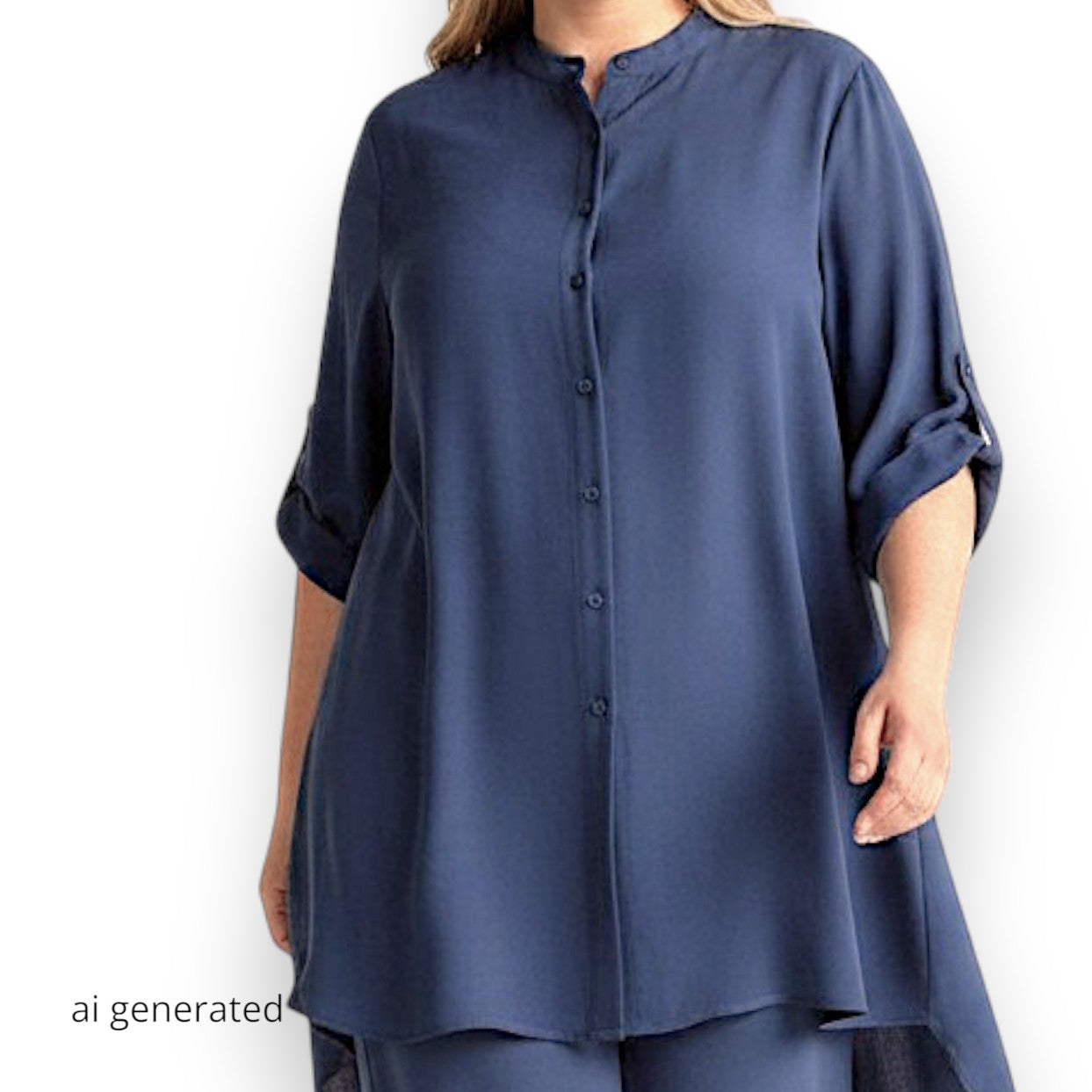 Maxi Camicia Collo Coreano Ingrid