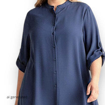 Maxi Camicia Collo Coreano Ingrid