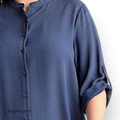 Maxi Camicia Collo Coreano Ingrid