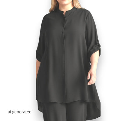 Maxi Camicia Collo Coreano Irina
