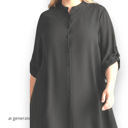 Maxi Camicia Collo Coreano Irina
