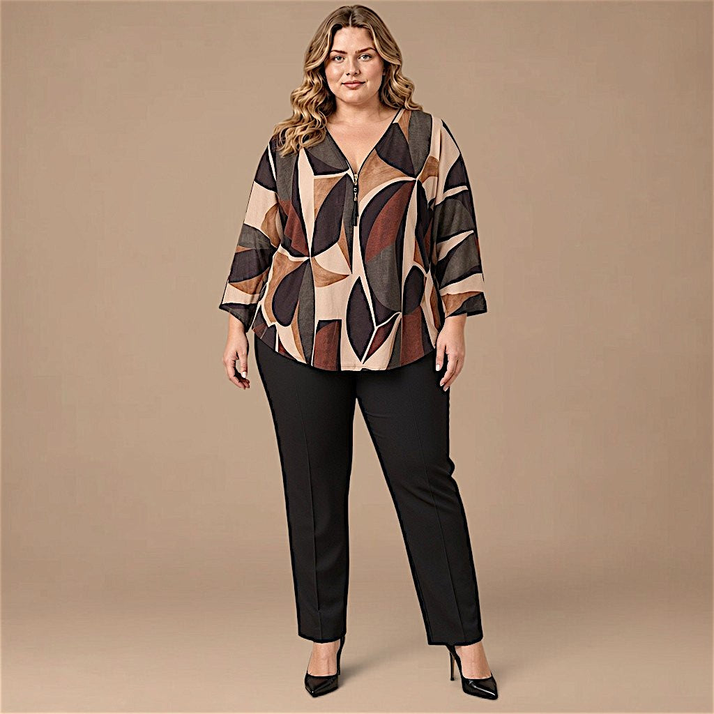 Maxi Maglia in Crepe Con Zip Moira