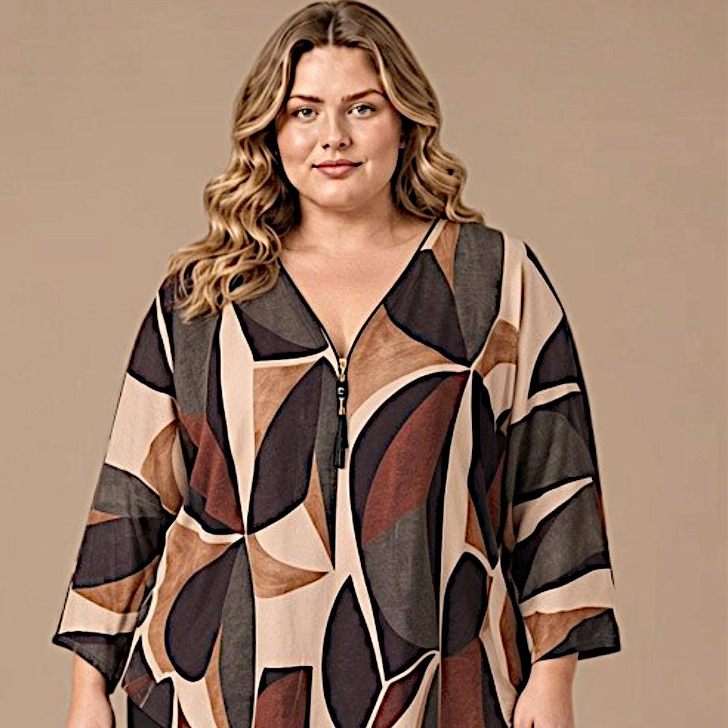 Maxi Maglia in Crepe Con Zip Moira