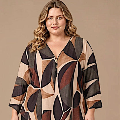 Maxi Maglia in Crepe Con Zip Moira