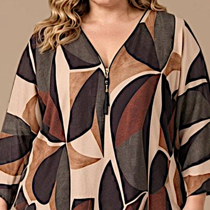 Maxi Maglia in Crepe Con Zip Moira