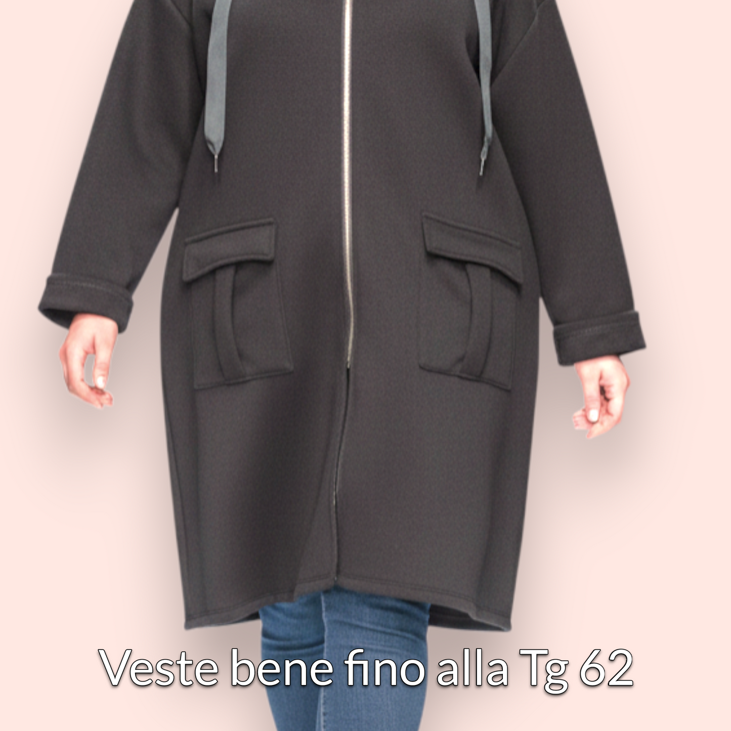 Maxi Felpa Taglie Forti  Made in Italy Creta