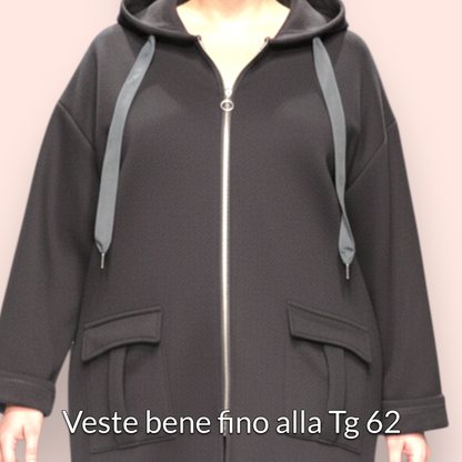 Maxi Felpa Taglie Forti  Made in Italy Creta